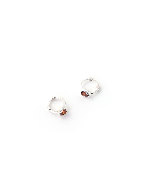 colleca la（コレカラ）の「[silver925]ハートストーン ミニサイズフープピアス〈金属アレルギー対応〉（ピアス（両耳用）・レディース・レッド/クリア・FREE）」の8枚目の写真