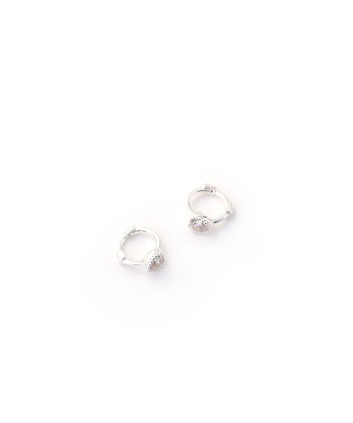 colleca la（コレカラ）の「[silver925]ハートストーン ミニサイズフープピアス〈金属アレルギー対応〉（ピアス（両耳用）・レディース・レッド/クリア・FREE）」の9枚目の写真