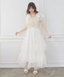 チュールフリルティアードスカート