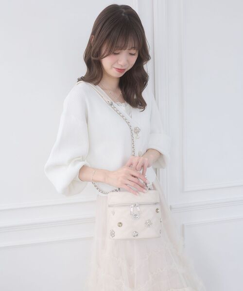 MAJESTIC LEGON(マジェスティックレゴン)の「チュールフリルティアードスカート(スカート・レディース・ブラック/アイボリー/ピンク・MEDIUM)」の5枚目の写真