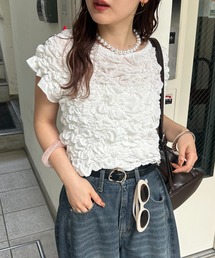 mystic | 《新色RED》ふわふわシャーリングTシャツ(Tシャツ/カットソー)