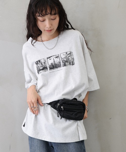 COLONY 2139(コロニートゥーワンスリーナイン)の「アソートフォトBIGTシャツ(Tシャツ/カットソー・レディース・サックスブルー/グレー/ホワイト・FREE)」の2枚目の写真