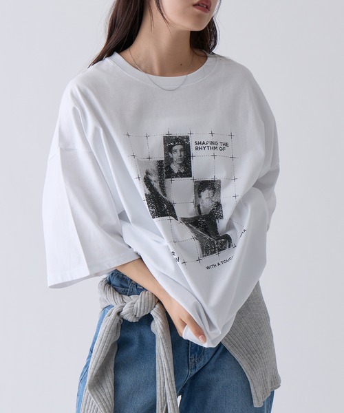 COLONY 2139(コロニートゥーワンスリーナイン)の「アソートフォトBIGTシャツ(Tシャツ/カットソー・レディース・サックスブルー/グレー/ホワイト・FREE)」の10枚目の写真
