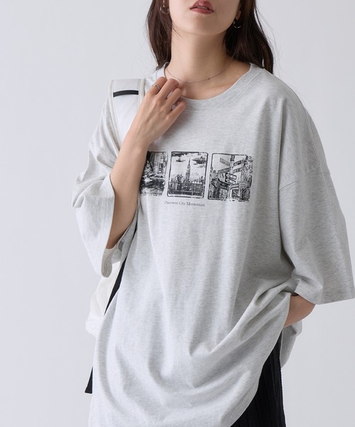 COLONY 2139(コロニートゥーワンスリーナイン)の「アソートフォトBIGTシャツ(Tシャツ/カットソー・レディース・サックスブルー/グレー/ホワイト・FREE)」の20枚目の写真