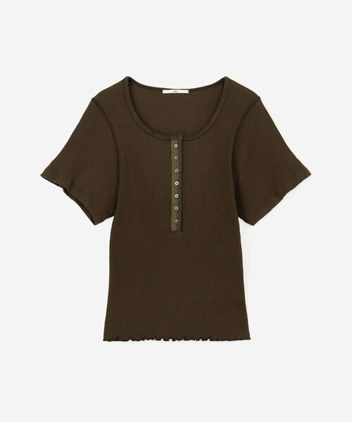 TICCA(ティッカ)の「TICCA | スーピマコットン テレコヘンリーネックTシャツ WOMEN(Tシャツ/カットソー・レディース・ホワイト/ブラック・F)」の3枚目の写真
