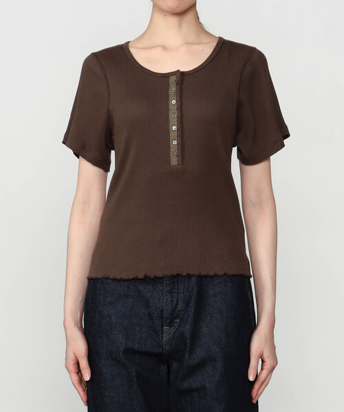 TICCA(ティッカ)の「TICCA | スーピマコットン テレコヘンリーネックTシャツ WOMEN(Tシャツ/カットソー・レディース・ホワイト/ブラック/カーキ・F)」の9枚目の写真
