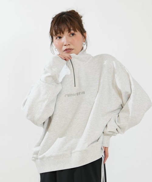 NEW ERA(ニューエラ)の「NEW ERA/ニューエラ スウェット ハーフジップ 15129245/15129246(パーカー・レディース・ブラック/ライトグレー・M/S)」の1枚目の写真
