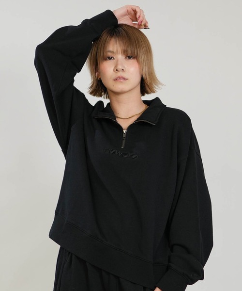 NEW ERA(ニューエラ)の「NEW ERA/ニューエラ スウェット ハーフジップ 15129245/15129246(パーカー・レディース・ブラック/ライトグレー・M/S)」の2枚目の写真