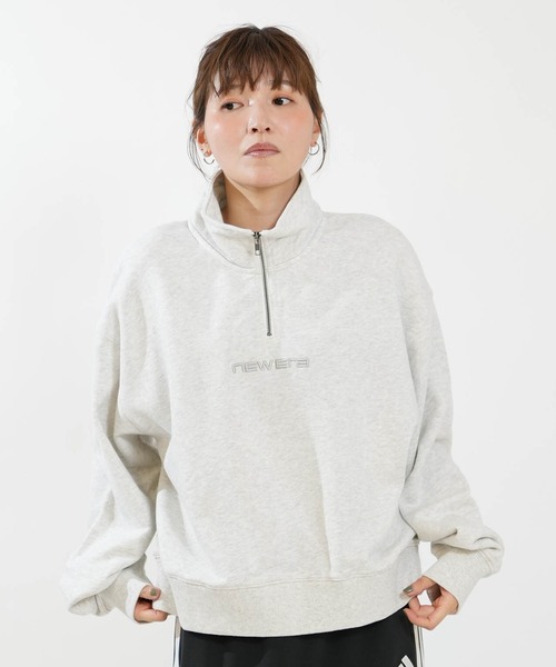 NEW ERA(ニューエラ)の「NEW ERA/ニューエラ スウェット ハーフジップ 15129245/15129246(パーカー・レディース・ブラック/ライトグレー・M/S)」の10枚目の写真