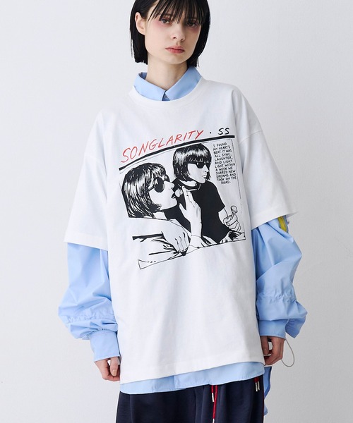 SeeSew(シーソー)の「【UNISEX】HAND DREW PRINT TEE/ハンドドローイングプリントTシャツ(Tシャツ/カットソー・メンズ・ブラック/ホワイト・M/L)」の6枚目の写真