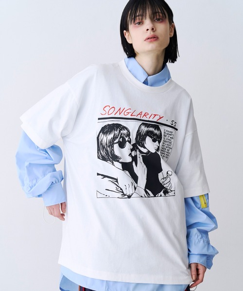 SeeSew(シーソー)の「【UNISEX】HAND DREW PRINT TEE/ハンドドローイングプリントTシャツ(Tシャツ/カットソー・メンズ・ブラック/ホワイト・M/L)」の5枚目の写真