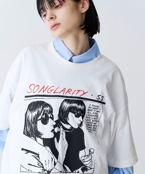 SeeSew(シーソー)の「【UNISEX】HAND DREW PRINT TEE/ハンドドローイングプリントTシャツ(Tシャツ/カットソー・メンズ・ブラック/ホワイト・M/L)」の8枚目の写真