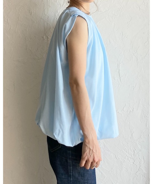 She's Closet(シーズクローゼット)の「ノースリーブ 裾バルーン ブラウス ボリュームトップス(シャツ/ブラウス・レディース・ホワイト/ブルー/ブラック・FREE)」の8枚目の写真