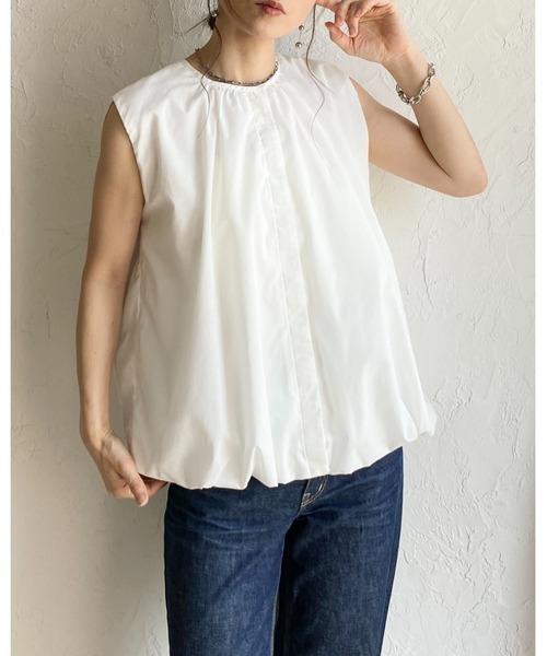 She's Closet(シーズクローゼット)の「ノースリーブ 裾バルーン ブラウス ボリュームトップス(シャツ/ブラウス・レディース・ホワイト/ブルー/ブラック・FREE)」の12枚目の写真
