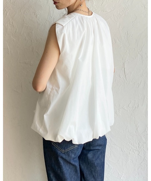 She's Closet(シーズクローゼット)の「ノースリーブ 裾バルーン ブラウス ボリュームトップス(シャツ/ブラウス・レディース・ホワイト/ブルー/ブラック・FREE)」の13枚目の写真