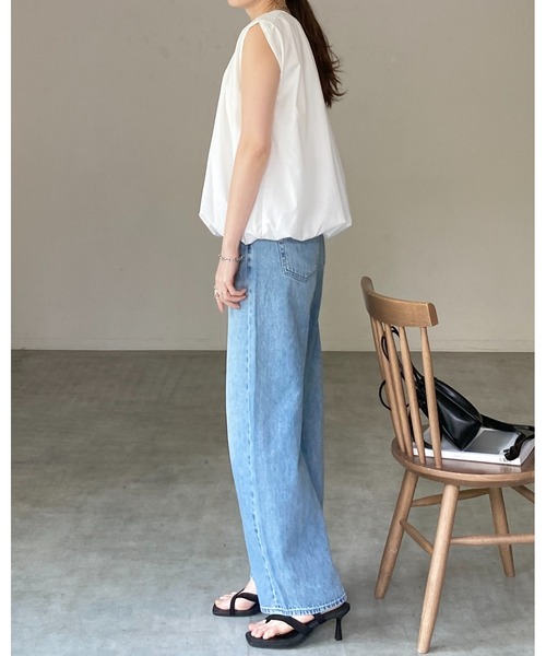 She's Closet(シーズクローゼット)の「ノースリーブ 裾バルーン ブラウス ボリュームトップス(シャツ/ブラウス・レディース・ホワイト/ブルー/ブラック・FREE)」の17枚目の写真