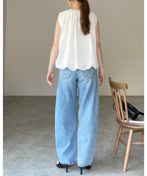 She's Closet(シーズクローゼット)の「ノースリーブ 裾バルーン ブラウス ボリュームトップス(シャツ/ブラウス・レディース・ホワイト/ブルー/ブラック・FREE)」の18枚目の写真