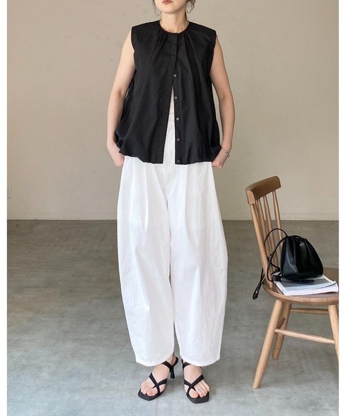 She's Closet(シーズクローゼット)の「ノースリーブ 裾バルーン ブラウス ボリュームトップス(シャツ/ブラウス・レディース・ホワイト/ブルー/ブラック・FREE)」の20枚目の写真