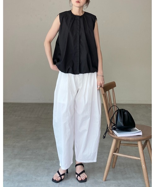 She's Closet(シーズクローゼット)の「ノースリーブ 裾バルーン ブラウス ボリュームトップス(シャツ/ブラウス・レディース・ホワイト/ブルー/ブラック・FREE)」の21枚目の写真