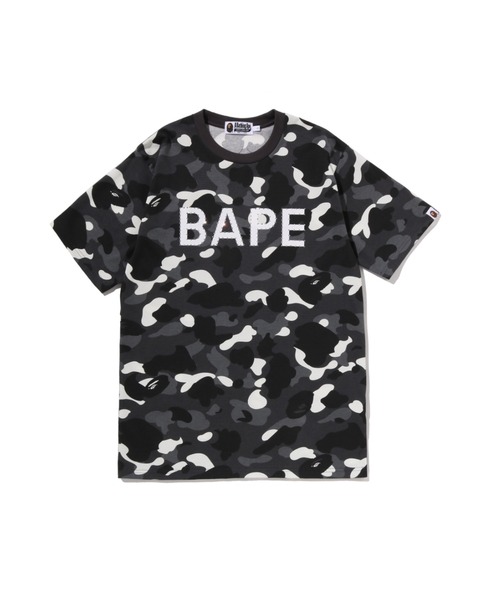 A BATHING APE(アベイシングエイプ)の「CITY CAMO RHINESTONE BAPE LOGO TEE(Tシャツ/カットソー・メンズ・ホワイト/ブラック・XX-LARGE/MEDIUM/SMALL/LARGE/X-LARGE)」の1枚目の写真