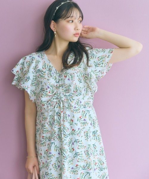marun(マルン)の「センタードロストフラワープリントワンピース <大きいサイズ有>marun(ワンピース・レディース・ブラック系/ホワイト系・5L/4L/3L/LL/L/M)」の12枚目の写真