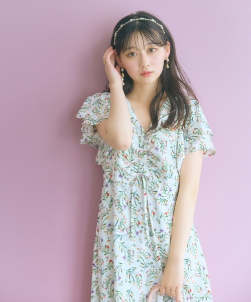 marun(マルン)の「センタードロストフラワープリントワンピース <大きいサイズ有>marun(ワンピース・レディース・ブラック系/ホワイト系・5L/4L/3L/LL/L/M)」の13枚目の写真