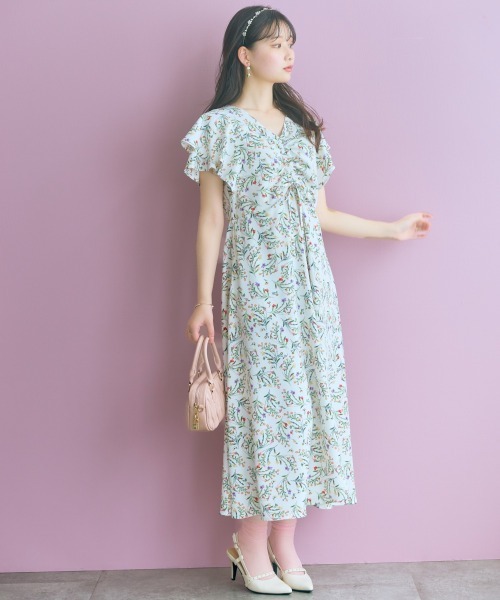 marun(マルン)の「センタードロストフラワープリントワンピース <大きいサイズ有>marun(ワンピース・レディース・ブラック系/ホワイト系・5L/4L/3L/LL/L/M)」の6枚目の写真