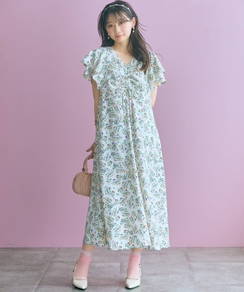 marun(マルン)の「センタードロストフラワープリントワンピース <大きいサイズ有>marun(ワンピース・レディース・ブラック系/ホワイト系・5L/4L/3L/LL/L/M)」の7枚目の写真