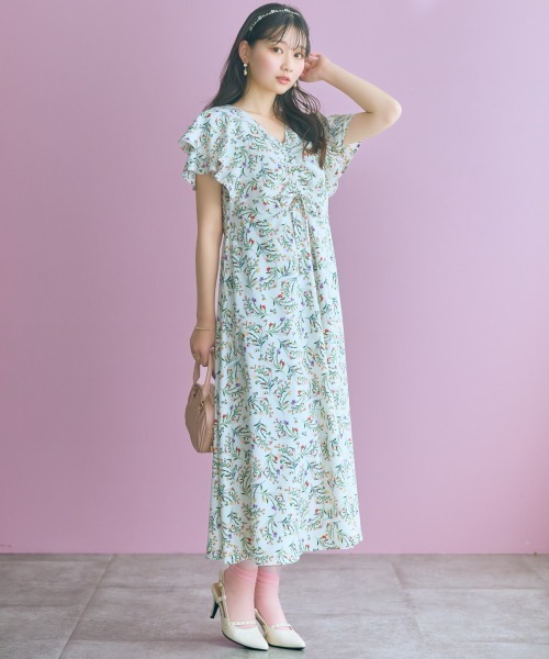 marun(マルン)の「センタードロストフラワープリントワンピース <大きいサイズ有>marun(ワンピース・レディース・ブラック系/ホワイト系・5L/4L/3L/LL/L/M)」の8枚目の写真