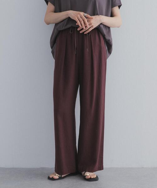 URBAN RESEARCH DOORS（アーバンリサーチドアーズ）の「リネンリヨセルイージーパンツ（その他パンツ・レディース・ボルドー/ネイビー/ベージュ・FREE）」の3枚目の写真