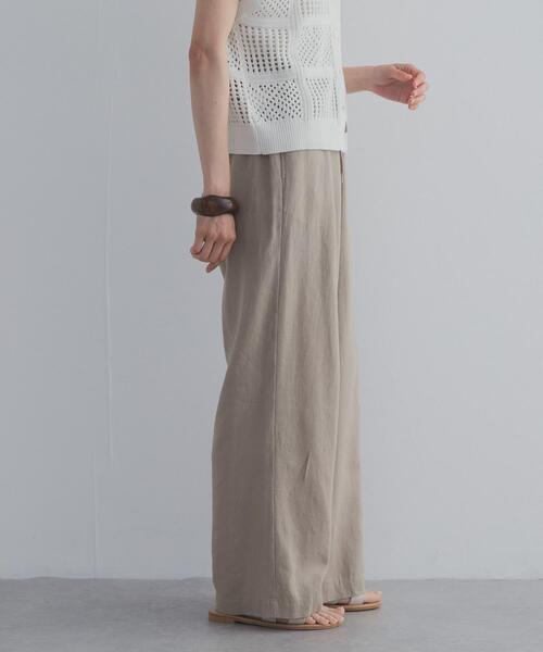 URBAN RESEARCH DOORS（アーバンリサーチドアーズ）の「リネンリヨセルイージーパンツ（その他パンツ・レディース・ボルドー/ネイビー/ベージュ・FREE）」の4枚目の写真