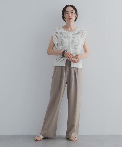 URBAN RESEARCH DOORS（アーバンリサーチドアーズ）の「リネンリヨセルイージーパンツ（その他パンツ・レディース・ボルドー/ネイビー/ベージュ・FREE）」の10枚目の写真