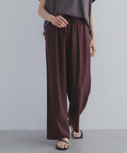 URBAN RESEARCH DOORS（アーバンリサーチドアーズ）の「リネンリヨセルイージーパンツ（その他パンツ・レディース・ボルドー/ネイビー/ベージュ・FREE）」の13枚目の写真