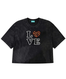 KATRINA K（カトリーナケイ）の「LOVE刺繍 半袖Tシャツ（Tシャツ/カットソー）」