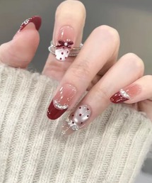 Lace Ladies（レースレディース）の「ビジュー ラメ グラデ ロング ネイルチップ（ネイルシール/ネイルチップ）」