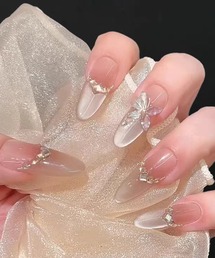 Lace Ladies（レースレディース）の「ビジュー ラメ グラデ ロング ネイルチップ（ネイルシール/ネイルチップ）」