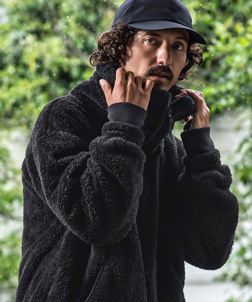 CAMBIO(カンビオ)の「mj11684-Short Micro Fur Volume Stand Neck Jacket ファースタンドネックジャケット(A73626cmb)(その他アウター・メンズ・チャコール/キナリ/ネイビー/ブラック・L/M/S)」の11枚目の写真