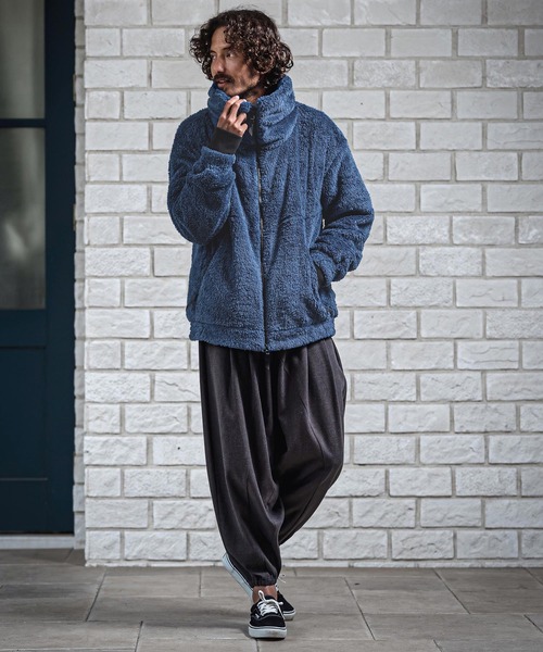 CAMBIO(カンビオ)の「mj11684-Short Micro Fur Volume Stand Neck Jacket ファースタンドネックジャケット(A73626cmb)(その他アウター・メンズ・チャコール/キナリ/ネイビー/ブラック・L/M/S)」の20枚目の写真