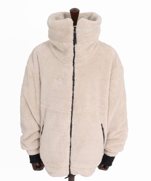 CAMBIO(カンビオ)の「mj11684-Short Micro Fur Volume Stand Neck Jacket ファースタンドネックジャケット(A73626cmb)(その他アウター・メンズ・チャコール/キナリ/ネイビー/ブラック・L/M/S)」の22枚目の写真