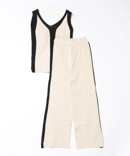 L LABEL(エルラベル)の「配色トップス&パンツ2点セットアップ(セットアップ・レディース・ブラック/ベージュ/グレー/ホワイト・FREE)」の16枚目の写真