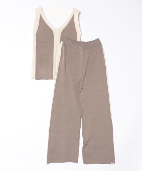 L LABEL(エルラベル)の「配色トップス&パンツ2点セットアップ(セットアップ・レディース・ブラック/ベージュ/グレー/ホワイト・FREE)」の10枚目の写真