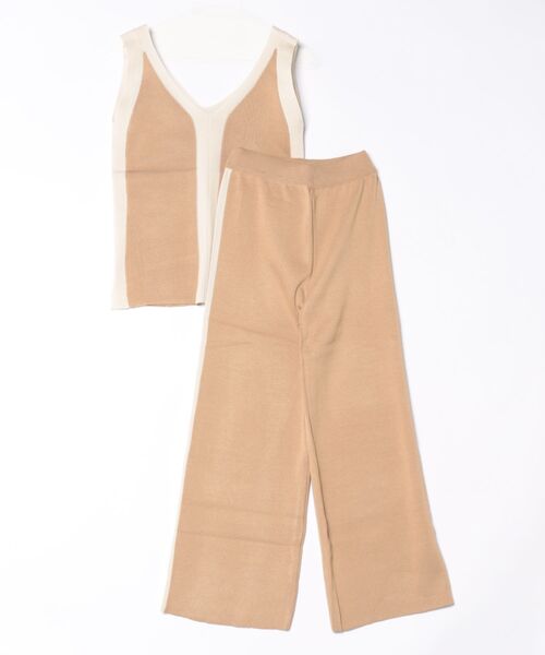 L LABEL(エルラベル)の「配色トップス&パンツ2点セットアップ(セットアップ・レディース・ブラック/ベージュ/グレー/ホワイト・FREE)」の7枚目の写真
