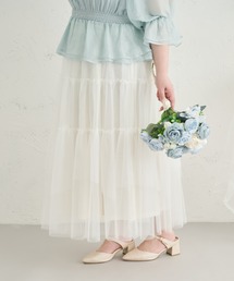 Louiosy（ルオシー）の「【Louiosy】【大きいサイズ】イレヘムティアードチュールスカート（スカート）」