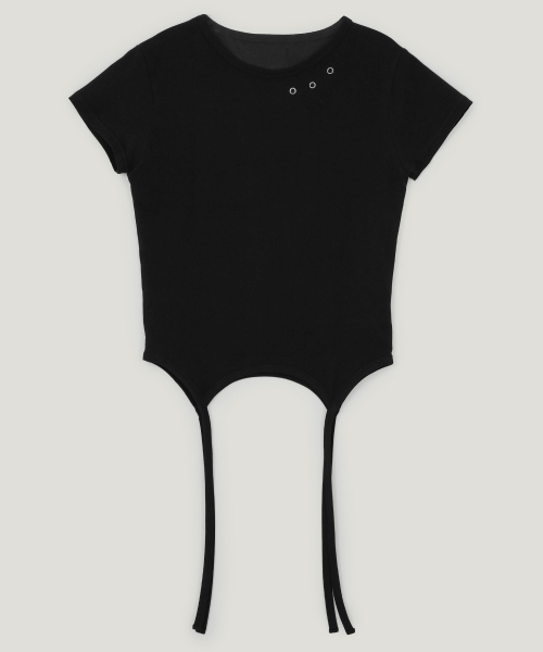 GROWHIDE(グロウハイド)の「ズエルアイレットストラップスリット半袖Tシャツ_グレー(Tシャツ/カットソー・レディース・グレー・FREE)」の7枚目の写真