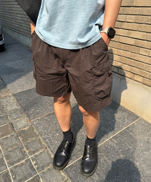フロンティアプリーツカーゴパンツ_ブラウン