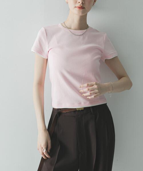 URBAN RESEARCH（アーバンリサーチ）の「レイヤードライクTシャツ（Tシャツ/カットソー・レディース・ピンク/レッド/ネイビー・FREE）」の3枚目の写真