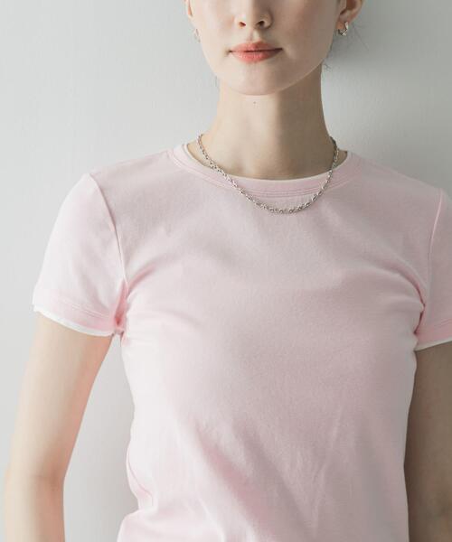 URBAN RESEARCH（アーバンリサーチ）の「レイヤードライクTシャツ（Tシャツ/カットソー・レディース・ピンク/レッド/ネイビー・FREE）」の4枚目の写真