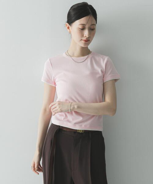 URBAN RESEARCH（アーバンリサーチ）の「レイヤードライクTシャツ（Tシャツ/カットソー・レディース・ピンク/レッド/ネイビー・FREE）」の7枚目の写真