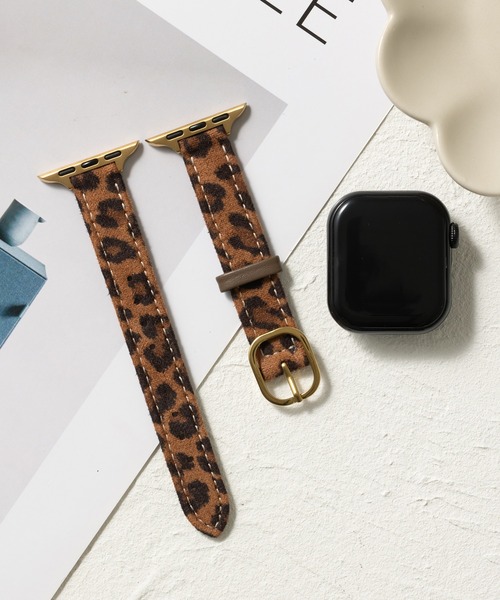 emonique(エモニーク)の「レオパード柄 アニマル柄 ヒョウ柄 アップルウォッチバンド Apple Watch バンド【38mm/40mm/41mm 対応】(デジタル腕時計・レディース・ライトブラウン/ブラック/ホワイト×ピンク/ブラウン/カーキ・38)」の3枚目の写真