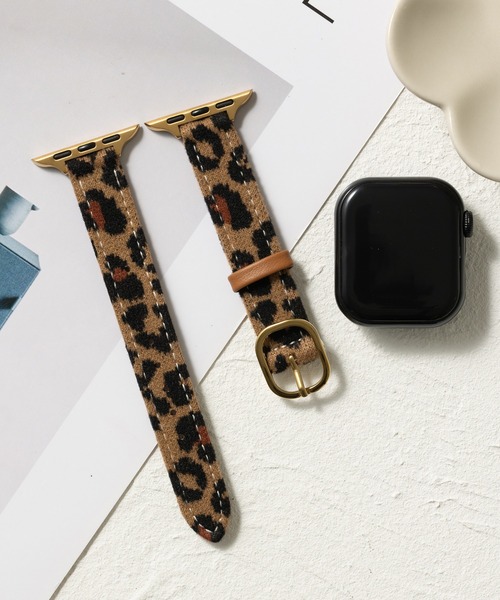emonique(エモニーク)の「レオパード柄 アニマル柄 ヒョウ柄 アップルウォッチバンド Apple Watch バンド【38mm/40mm/41mm 対応】(デジタル腕時計・レディース・ライトブラウン/ブラック/ホワイト×ピンク/ブラウン/カーキ・38)」の4枚目の写真